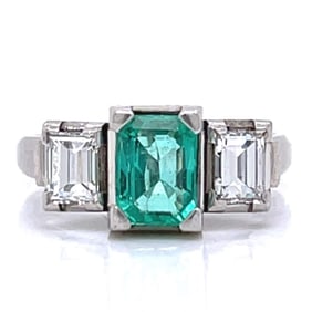 1.03 Ct. Emerald & Diamond Ring