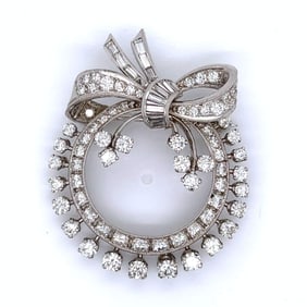 Art Deco Platinum 5.25 Ct. Diamond Brooch