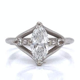 Art Deco 14K White Gold 1.10 Ct. Diamond Ring