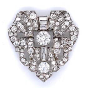 French Art Deco Platinum Diamond Brooch