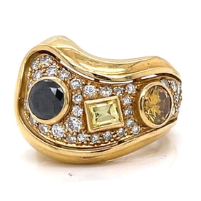 18K Yellow Gold Color Diamond Ring