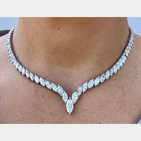 Platinum 36.41 Ct. Graduated Diamond Necklace