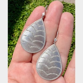 J. WOLF 18K White Gold Diamond Earrings