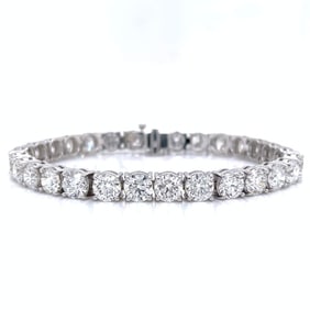 14K White Gold 20.58 Ct. Diamond Tennis Bracelet