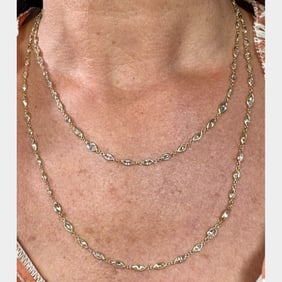 18K Yellow Gold 21.00 Ct. Diamond by the Yard Necklace