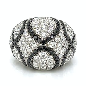 18K White Gold Black Diamond Ring