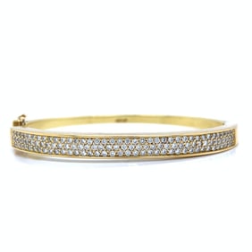 18K Yellow Gold 2.20 Ct. Diamond Bangle