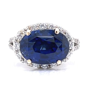Platinum 7.96 Ct. Sapphire & Diamond Ring