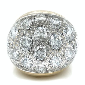 18K White Gold 3.00 Ct. Diamond Glass Domed Ring