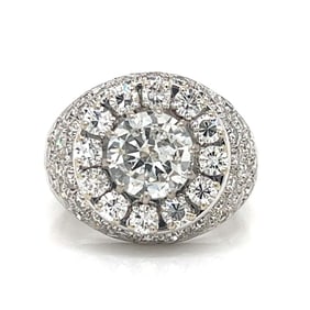 Art Deco French Platinum Diamond Ring