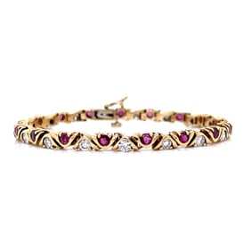 5.00 Ct Diamond & Ruby Bracelet