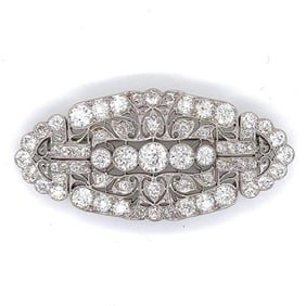 Art Deco Platinum 6.50 Ct. Diamond Brooch