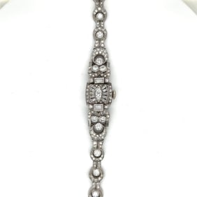 Art Deco HAMILTON Platinum Diamond Cocktail Watch