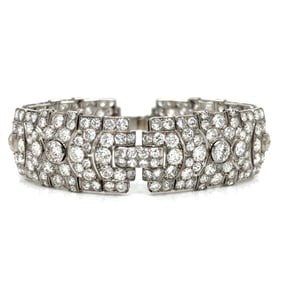 Art Deco French 36.00 Ct. Diamond Bracelet