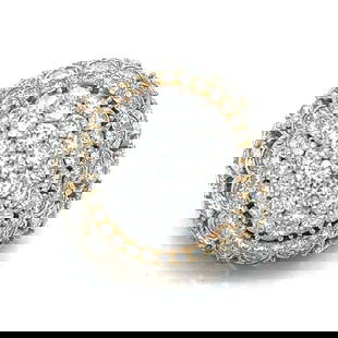 David Webb 18K Yellow Gold & Platinum 14.25 Ct. Diamond Ring: David Webb 18K Yellow Gold & Platinum 14.25 Ct. Diamond RingWeighing 27.6 gramsSet with 127 Diamonds weighing app. 14.25 Ct.F-G Color, VVS-VS ClarityRing Size 5.5