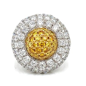 Platinum & 18K White Gold Fancy Yellow Diamond Ring