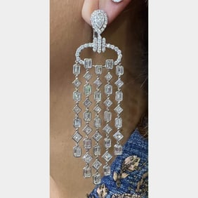 Platinum 31.40 Ct. Diamond Chandelier Earrings
