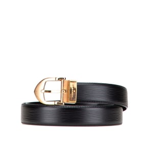 Louis Vuitton Epi Santur Classic Belt, Size: 44/110, M6832, Black Noir Leather, Men's, LOUIS VUITTON