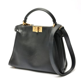 FENDI Peekaboo Iconic Essential 8BN302 SMQ F07PP Leather Black E-158643