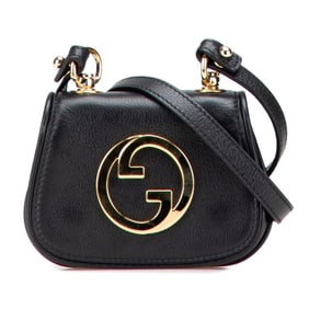 Gucci Blondie Shoulder Bag 698635 Black Leather Women's GUCCI