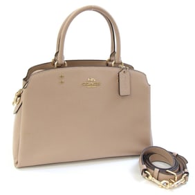 Coach Lily Carryall Handbag 91493 Beige Leather Shoulder Bag for Women