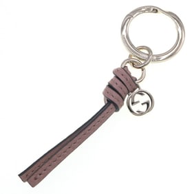 Gucci Key Ring 324403 Pink Beige Leather Keychain GG Women's GUCCI