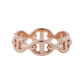 Hermes Hermès Chaine d'Ancre Enchaine PM Ring, 18K Pink Gold, Ring Size 53