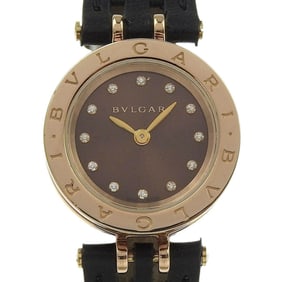 BVLGARI B-zero1 Watch, BZP23SG, 18K Pink Gold with Leather Strap, Brown Quartz Movement, Analog