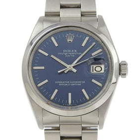 Rolex Date Watch, Caliber 1570, 1500, Stainless Steel, 1968, Automatic, Analog Display, Blue Dial,