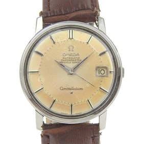 OMEGA Constellation Men's Watch 168.005 Stainless Steel with Embossed Leather Strap, Automatic,