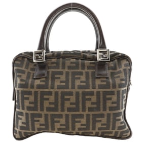 FENDI Zucca handbag in nylon canvas, brown, A5 size, for women