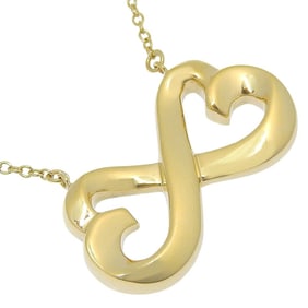 Tiffany & Co. Paloma Picasso Double Loving Heart Necklace, 18K Yellow Gold, Approx. 5.3g, Women's