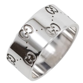 Gucci Icon Wide Ring, size 17, 18K white gold, approximately 9.0g, unisex