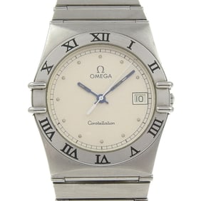 OMEGA Constellation Men's Stainless Steel Watch, 1986, Quartz Movement, Analog Display, Beige Dial