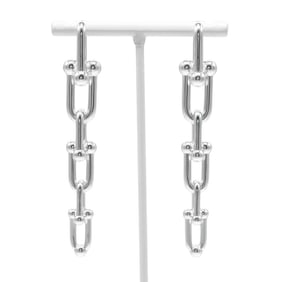 Tiffany & Co. Graduated Link Earrings Hardware, 925 Sterling Silver, Approx. 22.6g