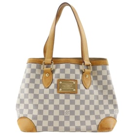 Louis Vuitton Hampstead PM Tote Bag N51207 Damier Azur Canvas 2008 White MI2038 A5 Women's B-Rank