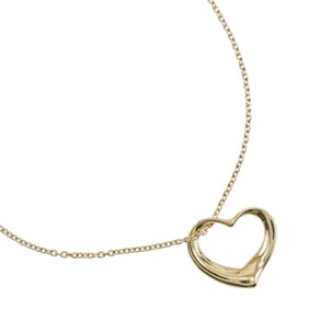 Tiffany & Co. Elsa Peretti Heart Necklace, 18K Yellow Gold, Approx. 14.6g, Open Heart, Women's