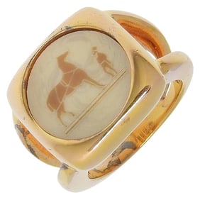 Hermes Hermès Corozo Ring, Size 11, Gold Plated, Approx. 11.3g, Women's