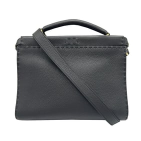 FENDI Selleria Peekaboo Fit Mini Monster Shoulder Bag in Black Leather with G Hardware, 7V22, Men's