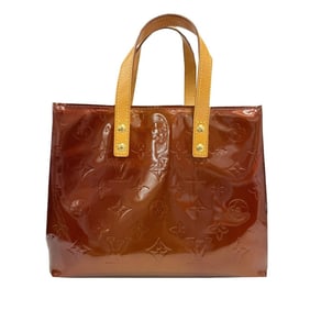 LOUIS VUITTON Louis Vuitton Reed PM M91145 MI0023 Vernis Bronze Tote Bag, Patent Leather, Women's