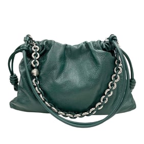 LOEWE Flamenco Purse 522445, Large Patent Napalum Shoulder Bag/Handbag, Green, Women's