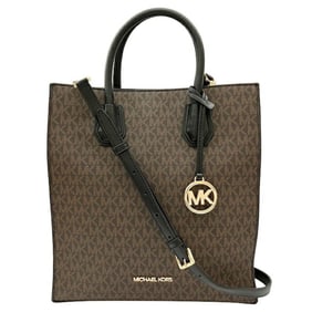 MICHAEL KORS 35F1GM9T8B Signature Brown Leather Handbag, Shoulder Bag, Tote Bag for Women
