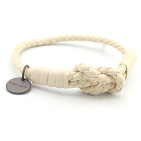 Bottega Veneta Intrecciato Ivory Leather Bracelet for Men and Women