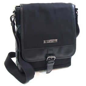 Burberry Black Label Shoulder Bag in and Gray with Nylon Canvas Leather Crossbody Check Design for