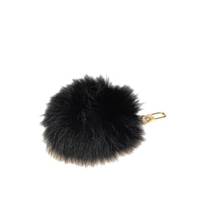 Louis Vuitton Fuzzy Bubble Fur Bag Charm Keychain M67372 Black with Gold Hardware, Women's LOUIS