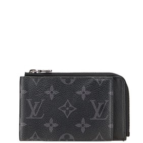 Louis Vuitton Monogram Eclipse Hybrid Wallet, Card Case, Coin Fragment M81568, Black PVC Leather,
