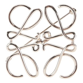 LOEWE Anagram Brooch in Silver Metal for Women