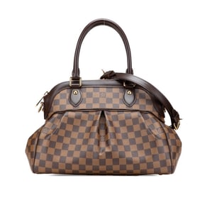 Louis Vuitton Damier Trevi PM Handbag/Shoulder Bag, 2-Way, N51997, Brown PVC Leather, Women's, LOUIS