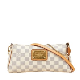 Louis Vuitton Damier Azur Eva Chain Shoulder Bag/Handbag 2WAY N55214 White PVC Leather Women's LOUIS