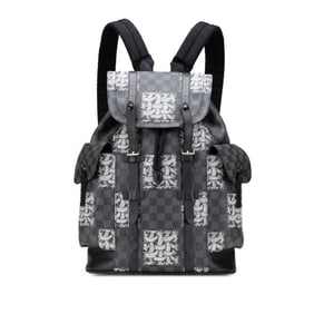 Louis Vuitton Damier Graphite Nemes Christopher PM Backpack N41571 Black PVC Leather Men's LOUIS